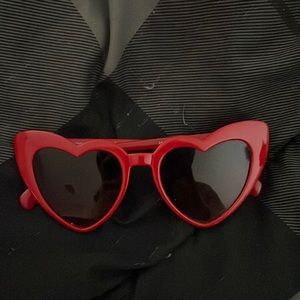 Red heart shaped sunglasses